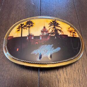 1977 Eagles Rock Pacifica Mfg Hotel California Belt Buckle Vintage Palm Trees